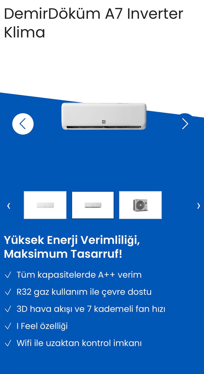 DemirDöküm A7 Inverter Klima Özellikleri